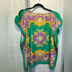 Green Blouse from Bedo with yellow and purple design